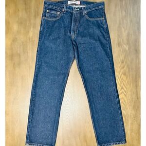 Levi Strauss 505 Regular Fit Dark Wash Denim Jeans Mens W34 L30 unisex